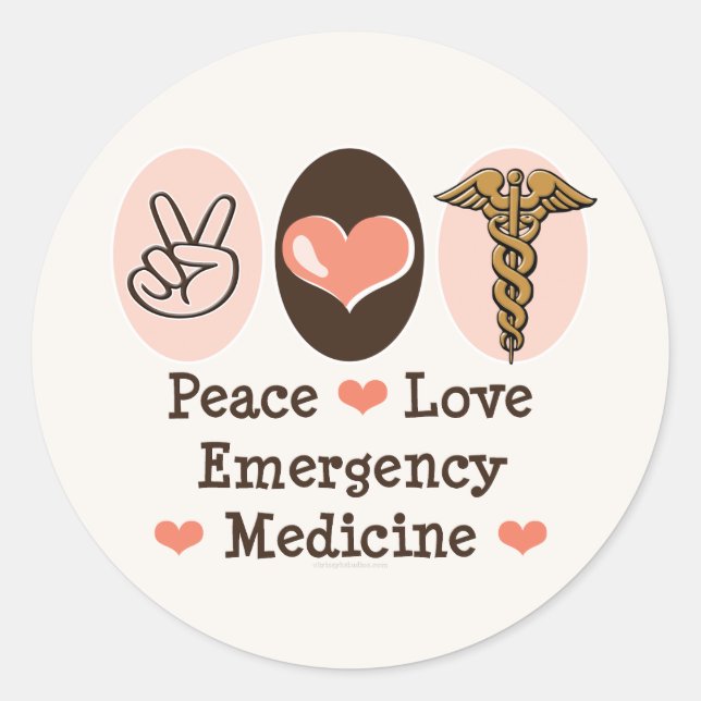 Peace Love Emergency Medicine Stickers (Front)