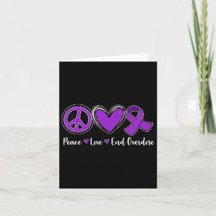 Peace Love End Overdose Purple Ribbon Overdose Awa Card