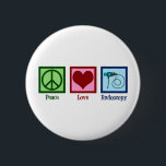 Peace Love Endoscopy 6 Cm Round Badge<br><div class="desc">Peace Love Endoscopy. A cute gift featuring a peace sign,  heart,  and endoscope used in medical procedures to scope a patient.</div>