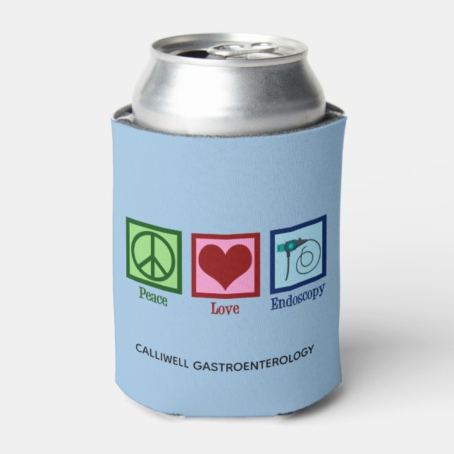 Peace Love Endoscopy Custom Clinic Can Cooler (Can Front)