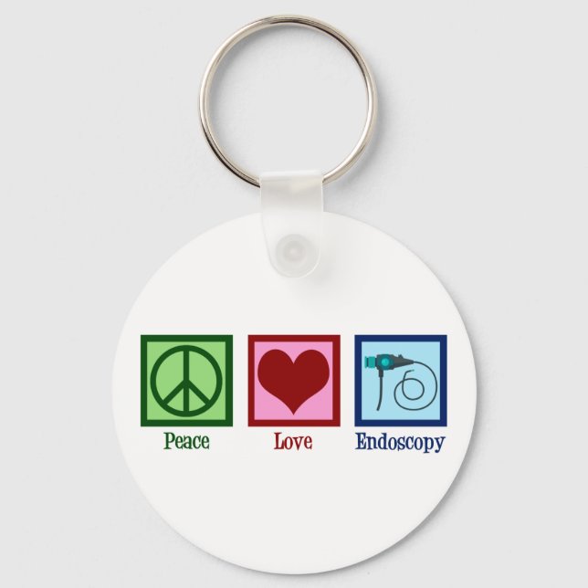 Peace Love Endoscopy Key Ring (Front)