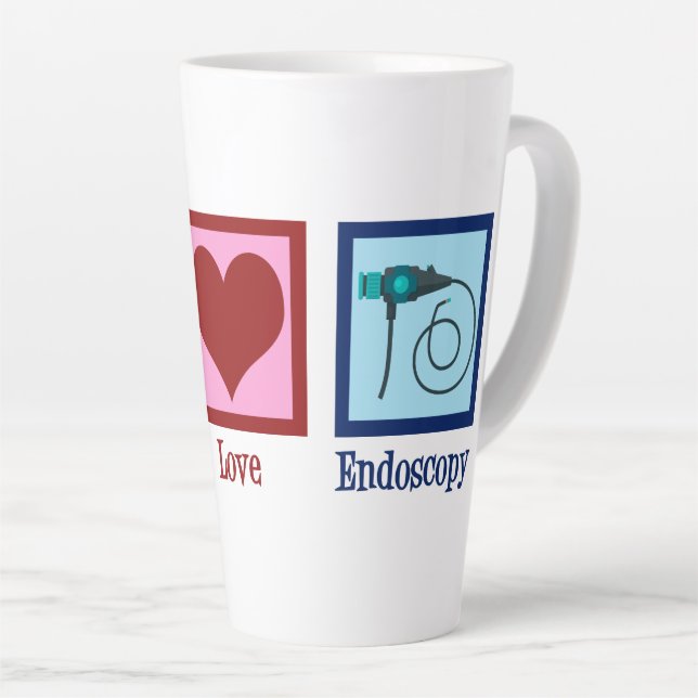 Peace Love Endoscopy Latte Mug (Right Angle)