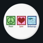 Peace Love Endoscopy Magnet<br><div class="desc">Peace Love Endoscopy. A cute gift featuring a peace sign,  heart,  and endoscope used in medical procedures to scope a patient.</div>