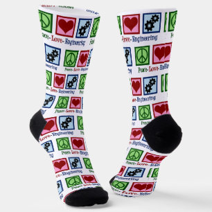 Peace Love Engineering Christmas Engineer Socks