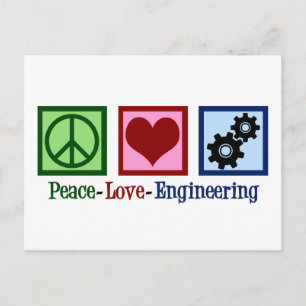 Peace Love Engineering Cute Engineer Postcard