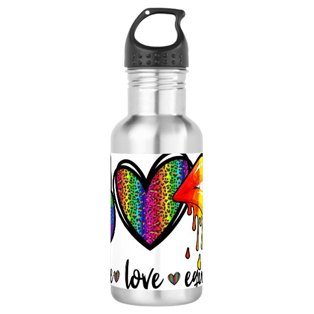Peace, Love & Equality 710 Ml Water Bottle (Front)
