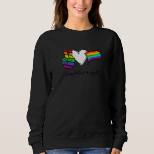 Peace Love Equality Peace Hand Sign Lgbtq Flag Sweatshirt