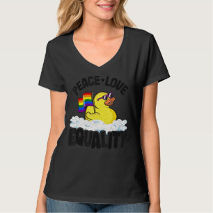 Peace Love & Equality Rubber Duck Gay Pride Rainbo T-Shirt