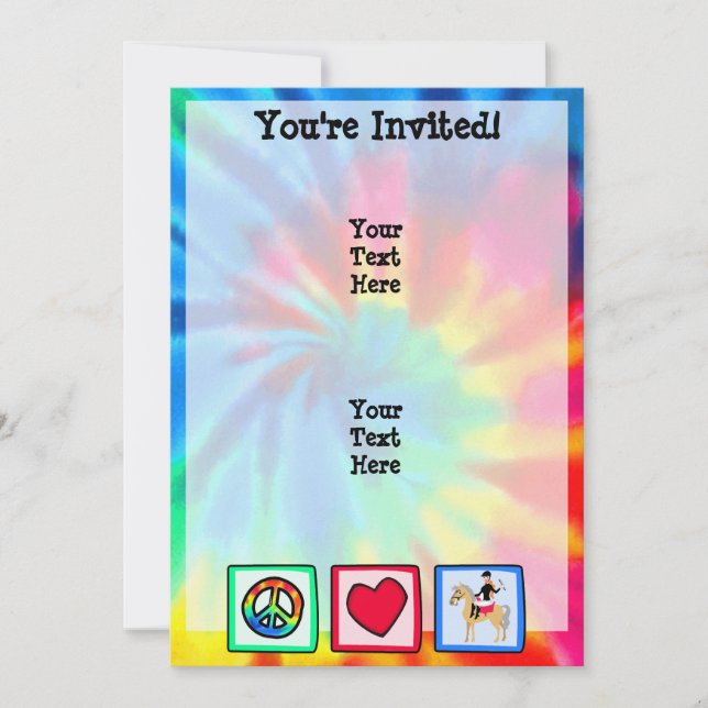 Peace, Love, Equestrian Invitation (Front)