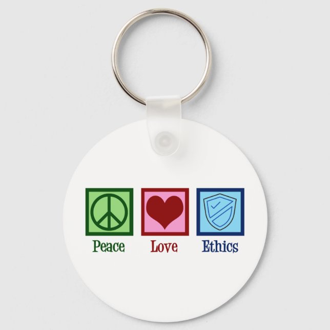 Peace Love Ethics Moral Philosophy Professor Key Ring (Front)