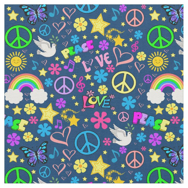 Peace & Love Fabric (Close Up)