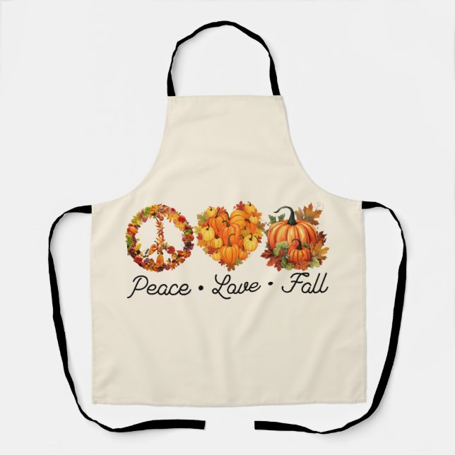 Peace, Love, Fall – Cosy Autumn Vibes with Pumpkin Apron (Front)
