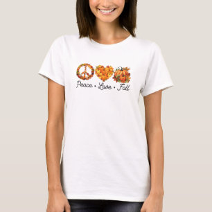 Peace, Love, Fall – Cosy Autumn Vibes with Pumpkin T-Shirt