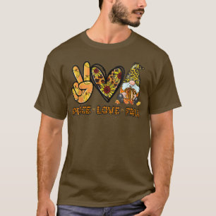 Peace Love Fall Funny Gnome Autumn Lover Pumpkins T-Shirt
