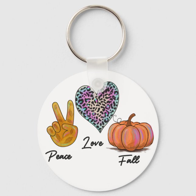 Peace Love Fall Key Ring (Front)