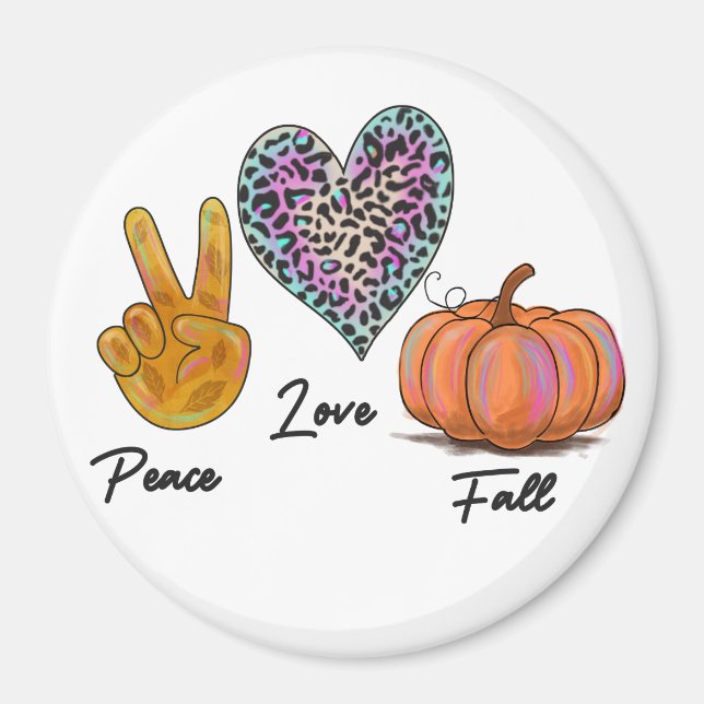 Peace Love Fall Magnet (Front)
