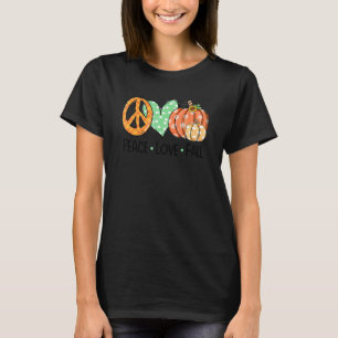 Peace & Love & Fall Pumpkin Autum Happy Fall Thank T-Shirt