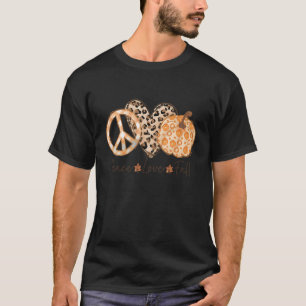 Peace Love Fall Pumpkin Plaid Family Pajama Thanks T-Shirt