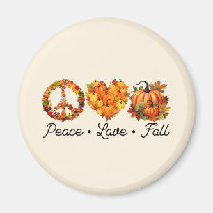 Peace, Love, Fall - Pumpkins Magnet