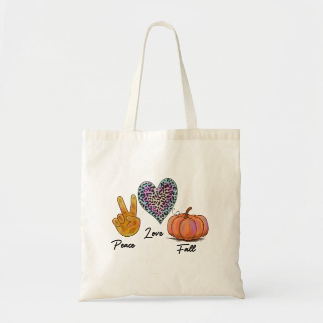 Peace Love Fall Tote Bag (Front)