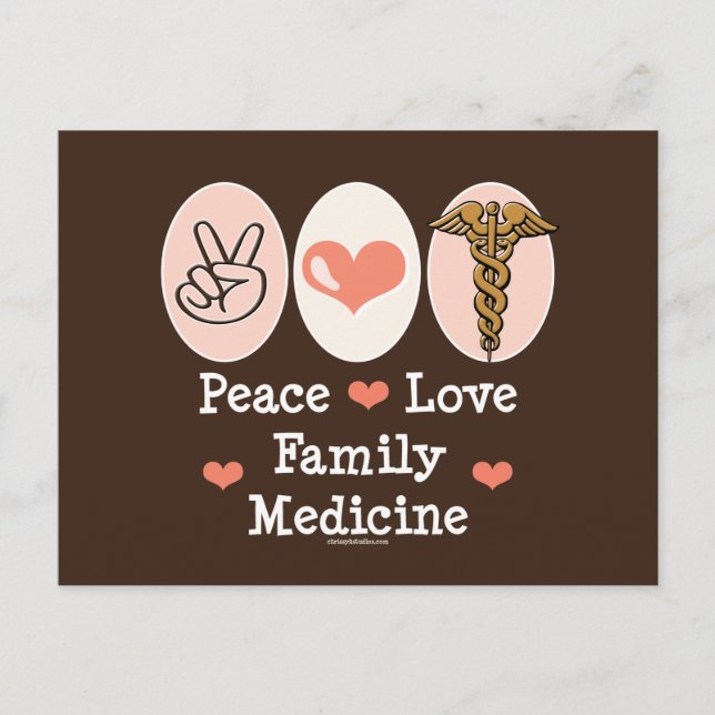 Peace Love Family Medicine Postcard (Front)