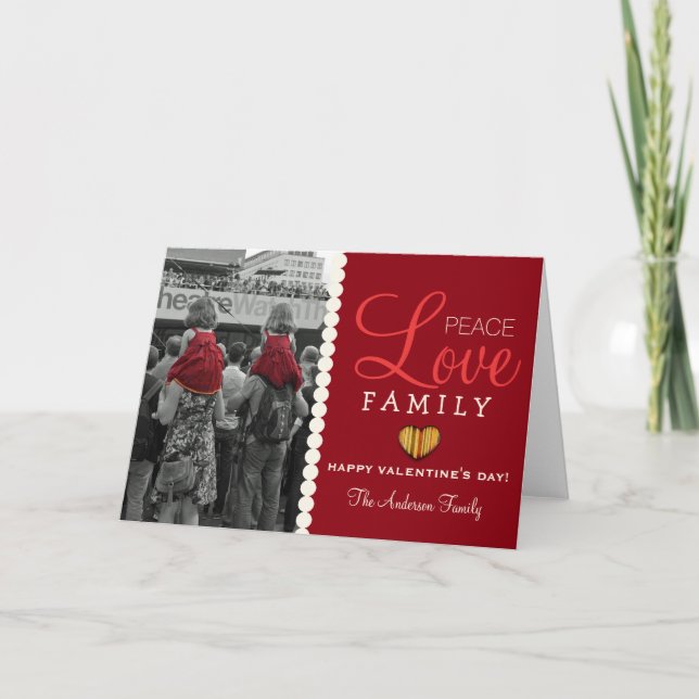 Peace Love Family Valentine's Day Card (Front)