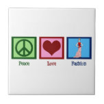 Peace Love Fashion Tile<br><div class="desc">A pretty peace sign,  heart,  and a beautiful fashionista. Great for a high fashion designer.</div>