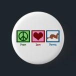 Peace Love Ferrets 6 Cm Round Badge<br><div class="desc">This cool ferret owner gift features a cute peace sign,  heart and pet ferret. Peace Love Ferrets gift.</div>