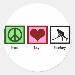 Peace Love Field Hockey Classic Round Sticker