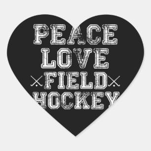 Peace, Love, Field Hockey Heart Sticker
