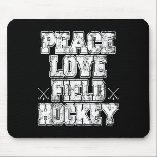 Peace Love Field Hockey Mouse Mat