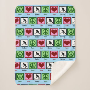 Peace Love Field Hockey Sherpa Blanket