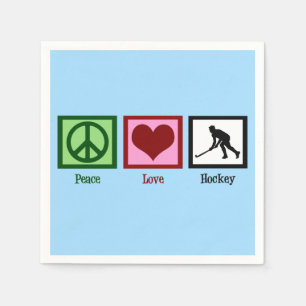 Peace Love Field Hockey Sports Birthday Party Napkin