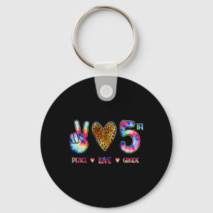 Peace Love Fifth Grade Squad Back To School Gift Key Ring