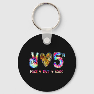Peace Love Fifth Grade Squad Back To School Gift  Key Ring
