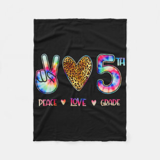 Peace Love Fifth Grade Squad Ck To School Gift  Fleece Blanket