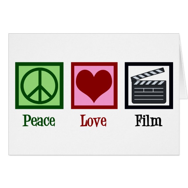 Peace Love Film Clapperboard Director Holiday Card (Front Horizontal)