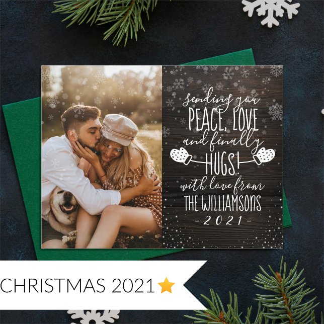 Peace, Love & Finally Hugs! | Christmas 2021 Photo Invitation (Creator Uploaded)
