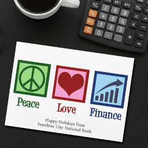 Peace Love Finance Customisable Bank Christmas Holiday Card