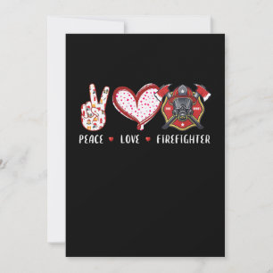 Peace Love Firefighter Lovers   Firefighter Gifts Holiday Card