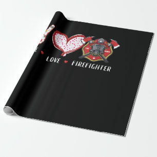Peace Love Firefighter Lovers Firefighter Gifts Wrapping Paper