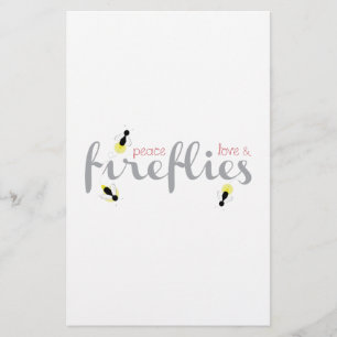 Peace Love Fireflies Stationery