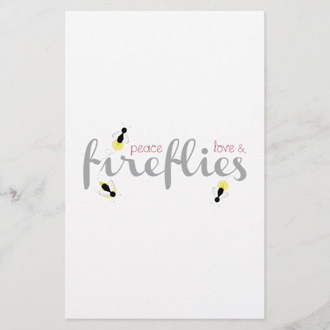 Peace Love Fireflies Stationery (Front)