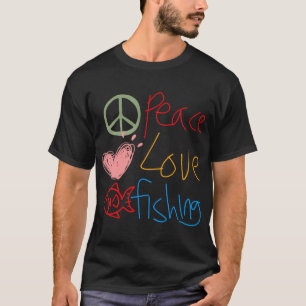 Peace Love Fishing – Minimalist Fishing Design T-Shirt