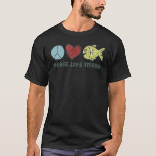 Peace Love Fishing Cool Fishing Lover Fishing Desi T-Shirt
