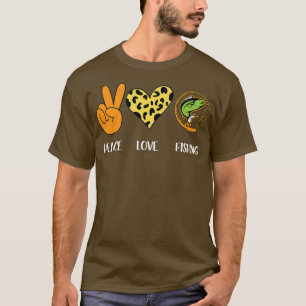 Peace Love Fishing Lazy Halloween Costume Cool Fis T-Shirt