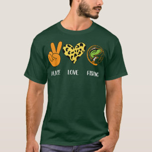 Peace Love Fishing Lazy Halloween Costume Cool Fis T-Shirt