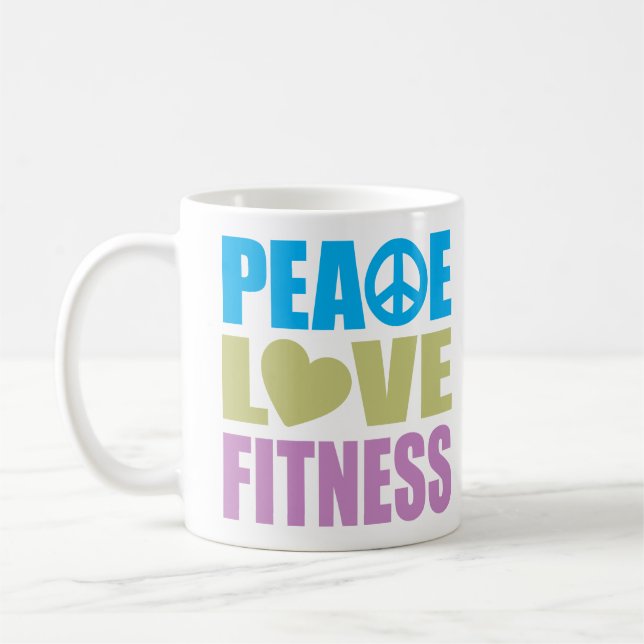 Peace Love Fitness Coffee Mug (Left)