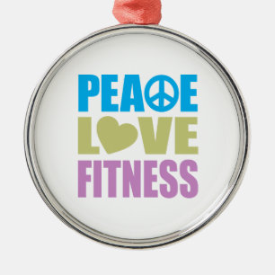 Peace Love Fitness Metal Tree Decoration
