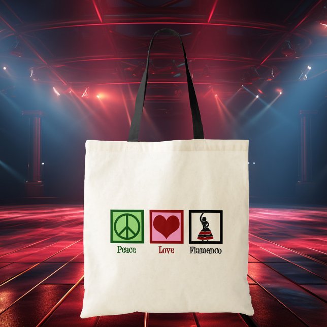 Peace Love Flamenco Dancing Tote Bag (Creator Uploaded)